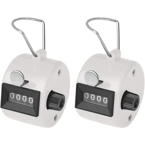 2PCS Hand Tally Counters, 4 Digital ABS Click Counter for Sport Stadium Coach and Other Event