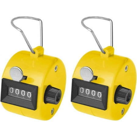 2PCS Hand Tally Counters, 4 Digital ABS Click Counter for Sport Stadium Coach and Other Event