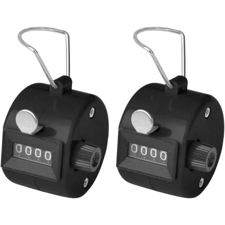 2PCS Hand Tally Counters, 4 Digital ABS Click Counter for Sport Stadium Coach and Other Event