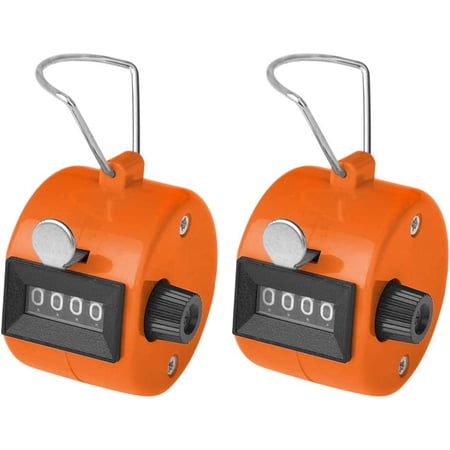 2PCS Hand Tally Counters, 4 Digital ABS Click Counter for Sport Stadium Coach and Other Event