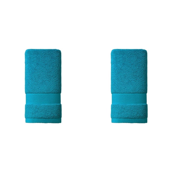 2PCS Hand Towels for Bathroom Solid Hand Towel Turquoise Home Decor