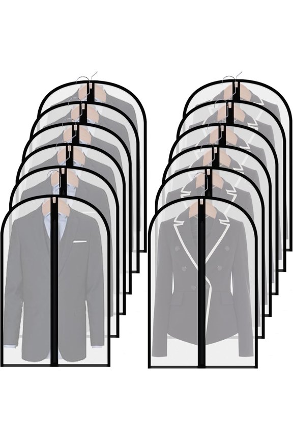 2PCS Hanging Canvas Garment Bag, 60 * 100cm, 40in PEVA Translucent Garment Covers, Suit Storage Bags, Dress Organizer Bags Used To Protect Shirts, Winter Coats, Jackets