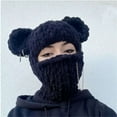 2PCS Hat Bear Ear Scarf Halloween Funny Hooded Party Masquerade