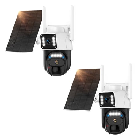 HAWKRAY Tech QW7-2 Spotlight 2-Channel Outdoor Surveillance Camera with Solar Panel, White, 2 Pack price history and forecast - Hawkray Tech QW7-2-2PCS