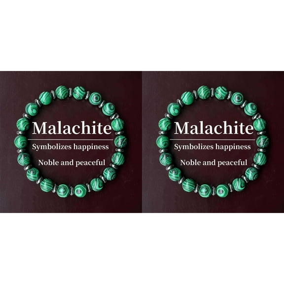 2PCS Healing Bracelet - Natural Stone Bead Stretch Bracelet for Anxiety Relief, Chakra Balancing Gemstone Jewelry for Women & Men, Handmade Elastic Beaded Bracelet