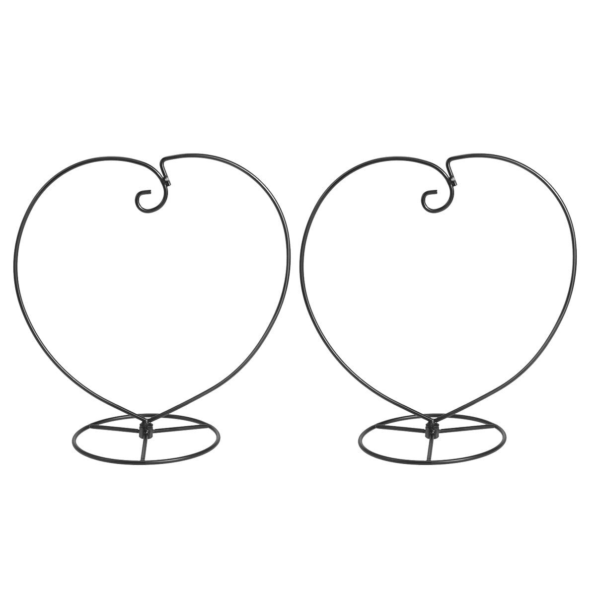 2PCS Heart Shape Ornament Display Stand Iron Hanging Stand Rack Holder