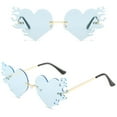 2PCS Heart Shape Vintage Sunglasses Glasses Tone Retro Irregular Unisex