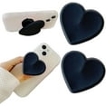 thumbnail image 1 of 2PCS Heart-Shaped Silicone Mobile Phone Grip Stand,Collapsible Cellphone Finger Grip Holder for Smartphone Tablet Cell Phone Accessory (Black), 1 of 10