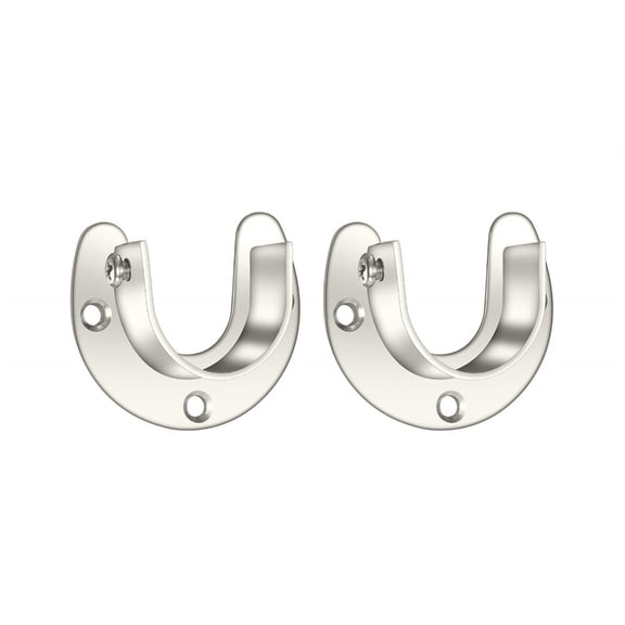 2PCS Heavy Duty Closet Rod Brackets Includes Screws Curtain Rod Holder Closet Poles Sockets for 1 1/4 Inch Poles Holder
