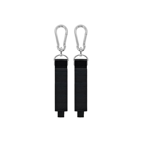 2PCS Heavy Duty Garage Storage Hooks - Multi-Purpose Nylon Hangers with Carabiner Clips for Tools, Ladders, Hoses, and Equipment - Durable, Tear-Proof Design for Easy Organization Black B