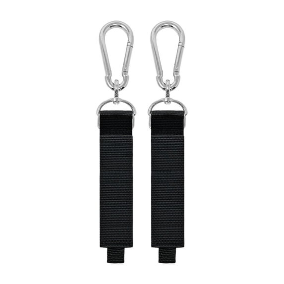 2PCS Heavy Duty Garage Storage Hooks - Multi-Purpose Nylon Hangers with Carabiner Clips for Tools, Ladders, Hoses, and Equipment - Durable, Tear-Proof Design for Easy Organization Black C