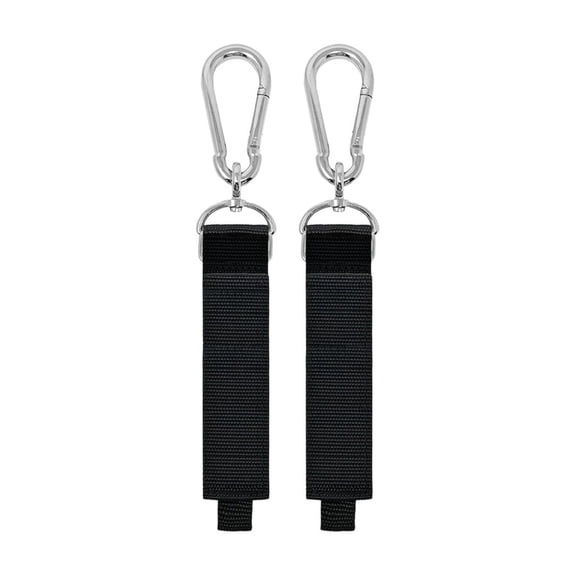 2PCS Heavy Duty Garage Storage Hooks - Multi-Purpose Nylon Hangers with Carabiner Clips for Tools, Ladders, Hoses, and Equipment - Durable, Tear-Proof Design for Easy Organization Black B