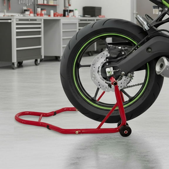 2PCS Heavy Duty Red Motorcycle Stand 850LBS Capacity Adjustable Swingarm Paddock Lift 6.7-11.8 Inch Utility