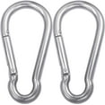 thumbnail image 1 of 2PCS Heavy Duty Spring Snaps Hook 5.5'' Carabiner Stainless Steel M12 Caribeaner Clips for Hiking Camping Fishing Climbing Traveling Swing Hammock Gym Dog Leash, 1 of 5