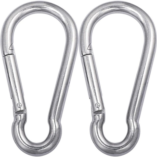 2PCS Heavy Duty Spring Snaps Hook 5.5'' Carabiner Stainless Steel M12