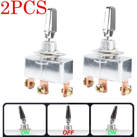 2PCS Heavy Duty Toggle Switch 3 Way DC 12V 50A Self-Locking ON/Off/ON 3 Position