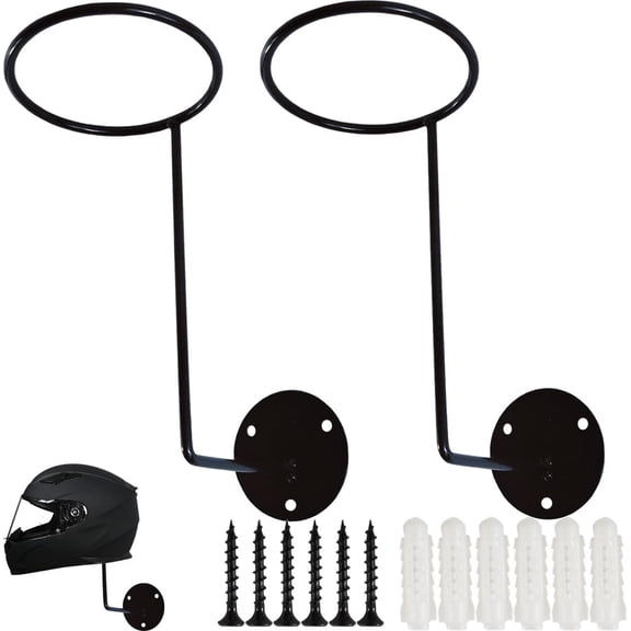 2PCS Helmet Hanger Helmet Holder Rack Wall Mounted Hook for Coats, Hats, Caps, Motorcycle Accessories