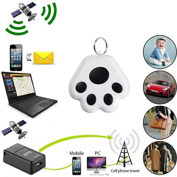 2PCS Hidden GPS Tracking Device, Portable Dogs Cats GPS Locator, Bluetooth Intelligent Anti-Lost Device, 5.0 Mobile Key Finder Device, for Kids Pets Keychain for Smartphone(Black)