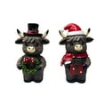thumbnail image 1 of 2PCS Highland Cow Figurines Christmas Santa Candy Cane Highland Cow Gnomes Scottish Resin Statue Calf Lovers Gifts for Xmas Home Garden Kitchen Office Tiered Tray Table Decor, 1 of 7