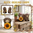 thumbnail image 1 of 2PCS Highland Cow Resin Figurine with Welcome Theme and Floral Accent, Farmhouse Tabletop Decor, Rustic Home Accent, 6.69 Inch, 1 of 7