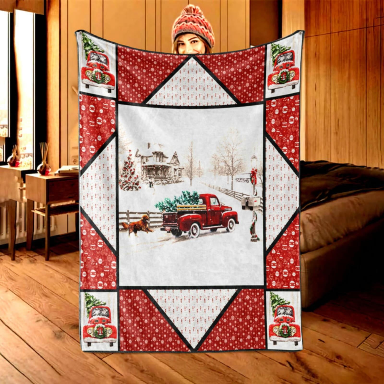 2PCS yennhH Christmas Clearance Blanket,Santa Christmas Sitting To The