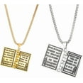 thumbnail image 1 of 2PCS Holy Bible Book Pendant Necklace for Women Men Fashion Retro Scripture Miniature Readable Bible Openable Prayer Verse Adjustable Chain Necklace Christmas Charm Jewelry, 1 of 6