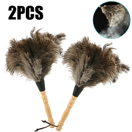 2PCS Home 13" Faux Ostrich Feather Duster Durable Dust Collecting Cleaning Tool