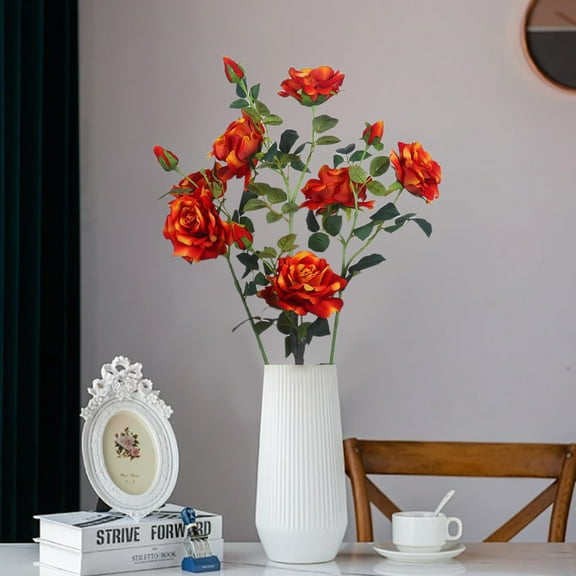 2PCS Home Decor Artificial Peony Flower Trees Faux Peony Plant In Pot With Green Leaves For Living Room Office Home Outdoor Indoor Decor