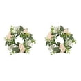 thumbnail image 1 of 2PCS Home Decor Hydrangea Candle Rings Wreaths Floral Candle Ring Candlerings For Pillar Candle Event Party Practical 9.8" X 9.8", 1 of 5