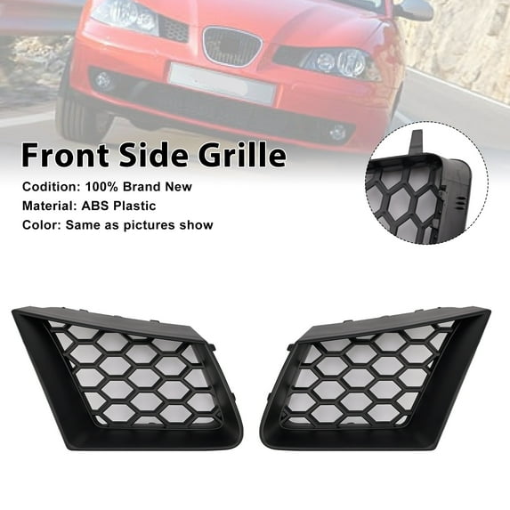 2PCS Honeycomb Front Grille Grill Fit for Seat Ibiza Cordoba 6L 2002-2009 FR