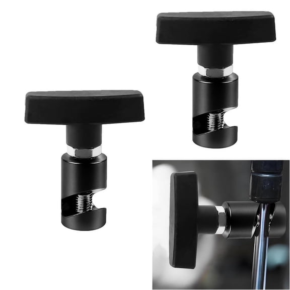 2PCS Hood Strut Clamp，Car Hood Lifting Rod Supporting Tool, Universal Hood Stay Holder Car Accessories Anti-Slip Anti-Pinch Strut Device for 3/8'' (10mm) Lift Rod(Black+Black)