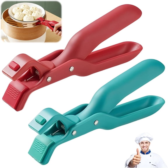 2PCS Hot Plate Grippers Heavy Duty, Silicone Non-Slip Hot Dish Plate Holder Tongs, Multi-Function Anti-Scald Bowl Clip for Bowls Pans Dishes, Kitchen Utensil