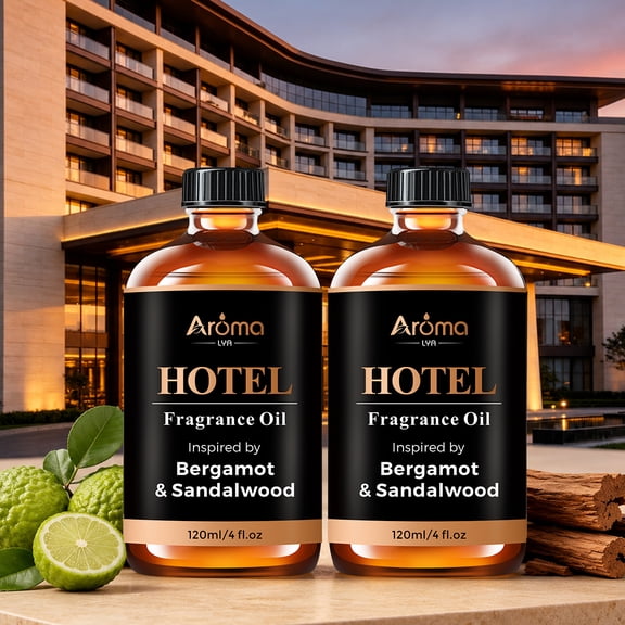 2PCS Hotel Fragrance Oil, Bergamot & Sandalwood Scent, 120ml/4 fl oz, For Diffusers & Candle Making