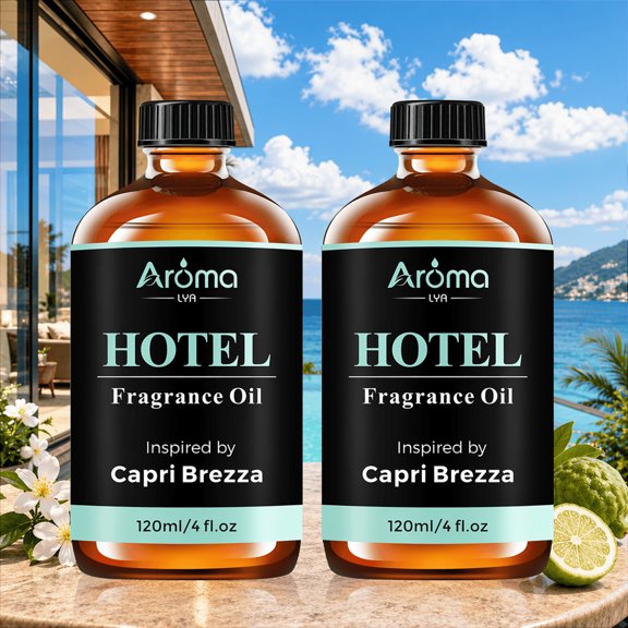 2PCS Hotel Fragrance Oil, Capri Brezza Scent, 120ml/4 fl oz, For Diffusers & Candle Making