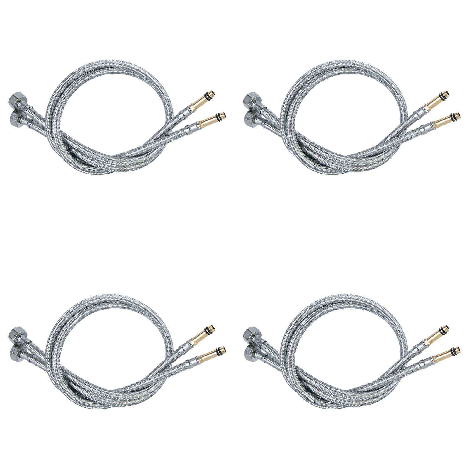 2PCS Household Faucet Water Inlet Hose Hot And Cold Universal Stainless