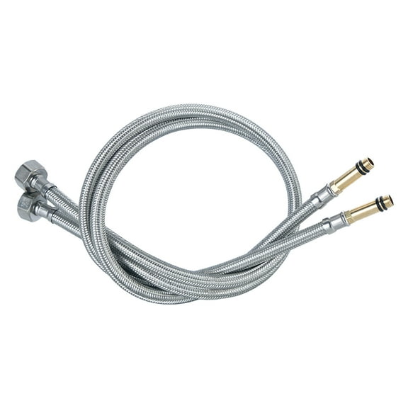 2PCS Household Faucet Water Inlet Hose Hot and Cold Universal Stainless Steel Material Kitchen Washbasin Extension Metal Connecting Pipe