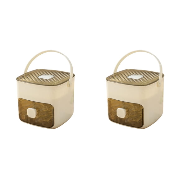 2PCS Household Layer Ice with Drawer Portable Push Type Ice Maker for Effortless Storage Home Decor