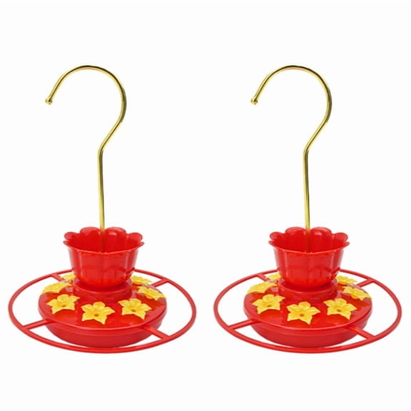2PCS Hummingbird Feeders for Ant Bee Proof Leak-Proof, 2 Pack 7 Ounces Plastic Hummingbird Feeder with 8 Feeding Ports