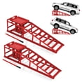 thumbnail image 1 of 2PCS Hydraulic Car Ramps, 5T/11000Lb Heavy Duty Auto Service Ramps with 9.4" -13.3" Adjustable Lifting Height, Low Profile Car Lift , Red, 1 of 8