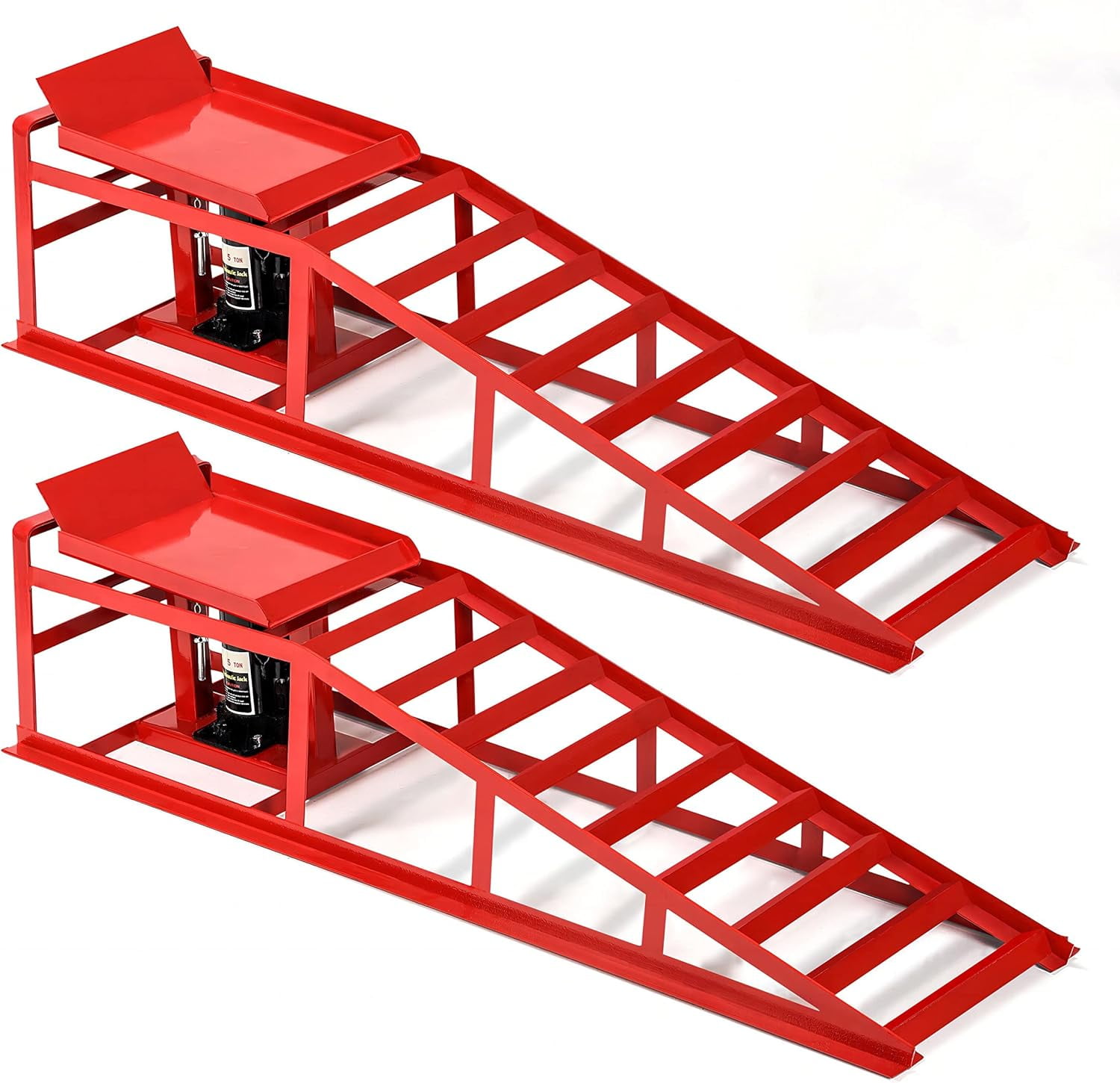2PCS Hydraulic Car Ramps, Heavy Duty Vehicle Ramps Load 5T / 10000lbs ...