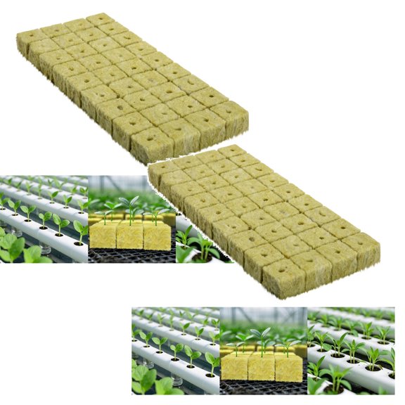 2PCS Hydroponic Rock Wool Board Efficient Soilless Cultivation Nutrient Block Greenhouse Soilless Cultivation High Water Retention Reusable 29.5X13X4Cm Utility