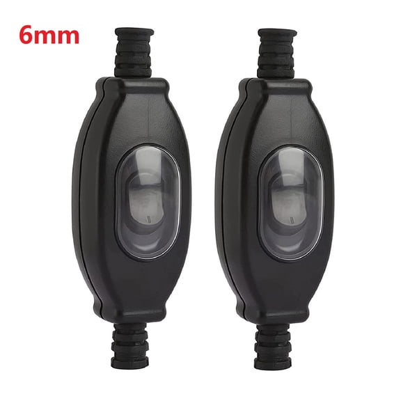 2PCS IP65 Waterproof Intermediate Switch, 3A 250V Double Inline Cord Switch for Lamps and Appliances, PVC and Foot Switch with Transparent Film for Bathroom and Outdoor Use(6mm)