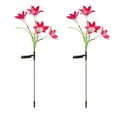 thumbnail image 1 of 2PCS IP65 Waterproof Red Lily Solar Lights, Outdoor Multi-color Changing LED Solar Flower Lights, 1 of 6