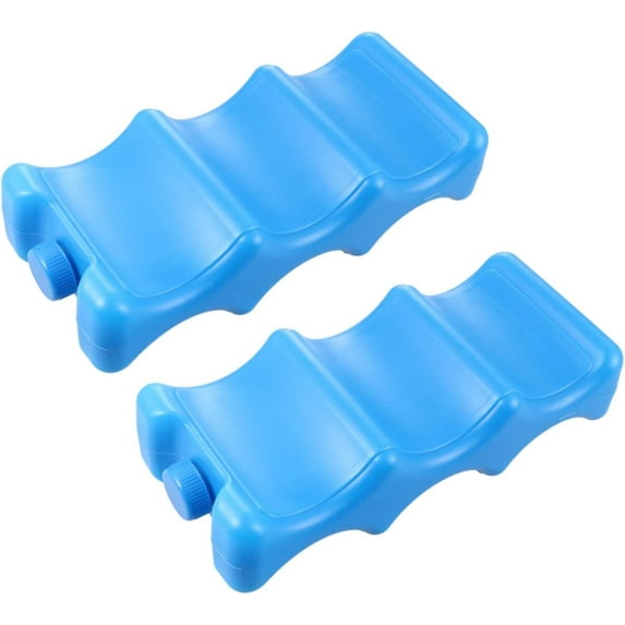 2PCS Ice Pack for Coolers, Breastmilk Bottle Storage, Insulated Contoured Freezer Pack for Cans Bottles, Breast Pump Bag, Lunch Bags, Beer Soda, Camping Beach Picnic