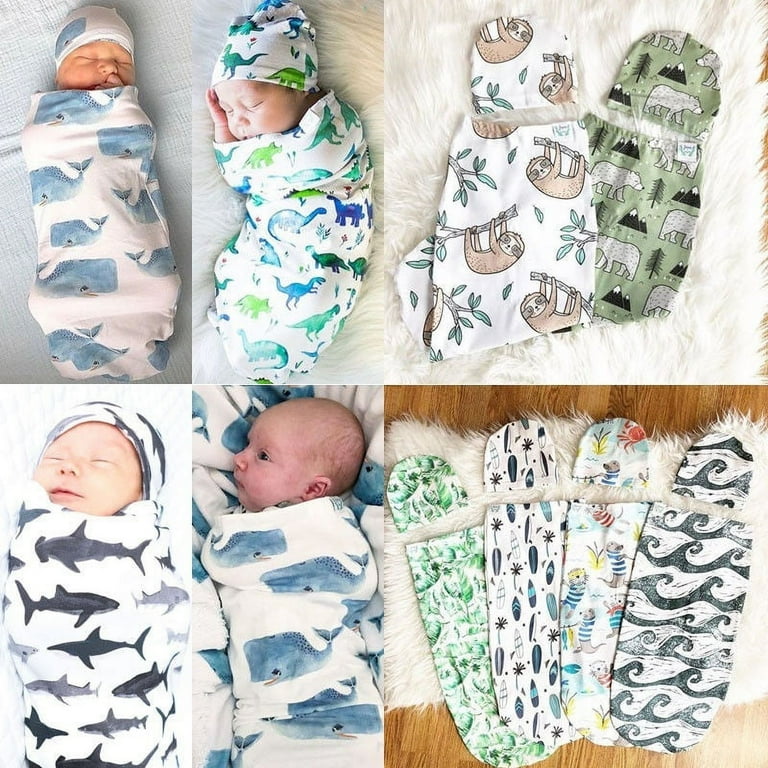 2PCS Infant Swaddle Muslin Blanket Newborn Baby Wrap Swaddling Sleeping Bag