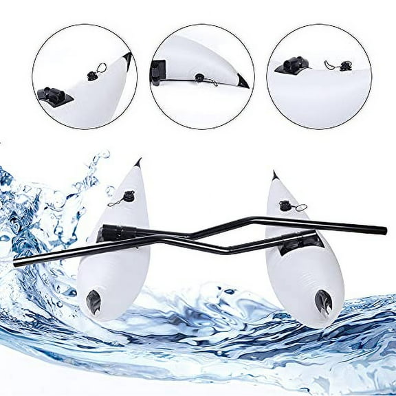 2PCS Inflatable Outriggers, Kayak Outrigger Inflatable Fishing Boat Stabilizer Pontoon Float Tube Kit