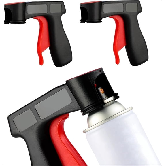 2PCS Instant Aerosol Trigger Handle, Instantly Converts Spray Cans into Spray Guns - Full Hand Grip, Reusable, Easy to Clip-On & Off - Universal Fit, Use on Spray Paint, Adhesives, Lubricants