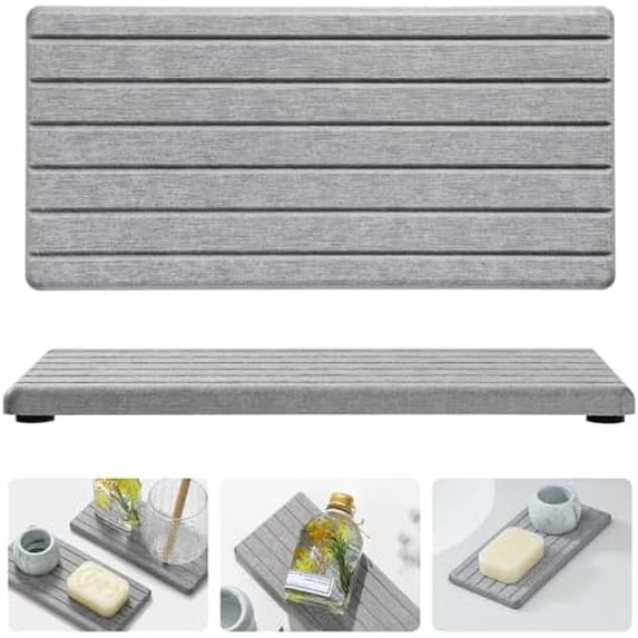 2PCS Instant Dry Diatomite Stone Counter Makeup Tray Organizer, Fast ...