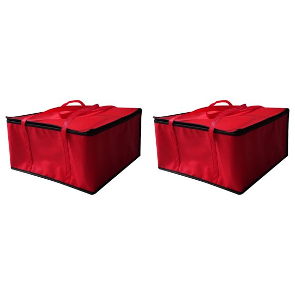 2PCS Insulated Food Delivery Bag, Pizza Delivery Bags for Hot and Cold Food, Commercial, Large Capacity Reusable Warming Bag, Catering Cooler Bag for Rideshare, Warmers for Parties,17.3X17.3X9.7in
