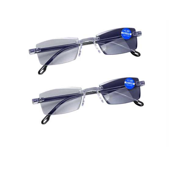 2PCS Intelligent Dual Focus Glasses Clearer Vision, Automatic Zoom Reading Glasses, Anti Blue Light Presbyopia Glasses